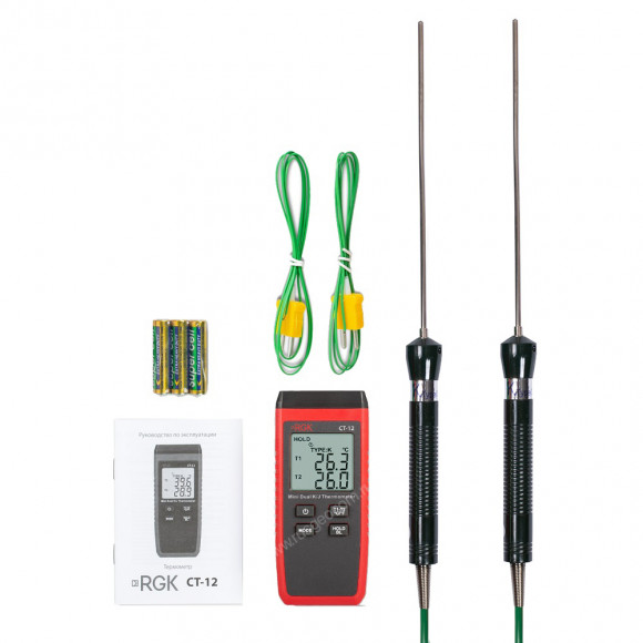 Термометр RGK CT-12 с погружным зондом температуры TR-10W с поверкой