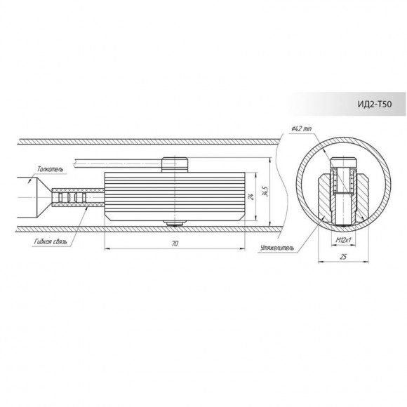 Преобразователь для измерения толщины покрытий внутри труб ИДх-Т Преобразователь для измерения толщины покрытий внутри труб ИДх-Т