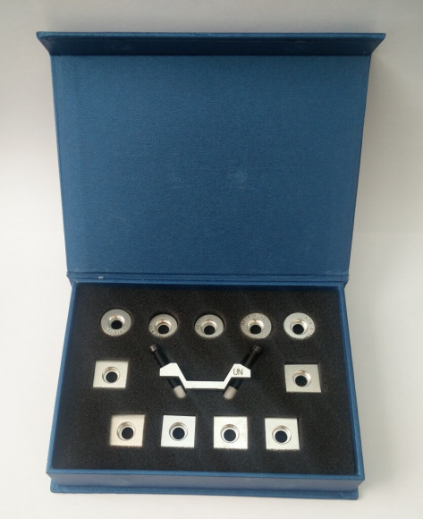 Комплект опорных колец и насадок к динамическим твердомерам для измерения твёрдости на изогнутых поверхностях Комплект опорных колец и насадок к динамическим твердомерам для измерения твёрдости на изогнутых поверхностях